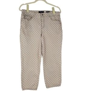 Charter Club Jean Shop Womens Bristol Capri Geometric Design Tan Beige Size 8